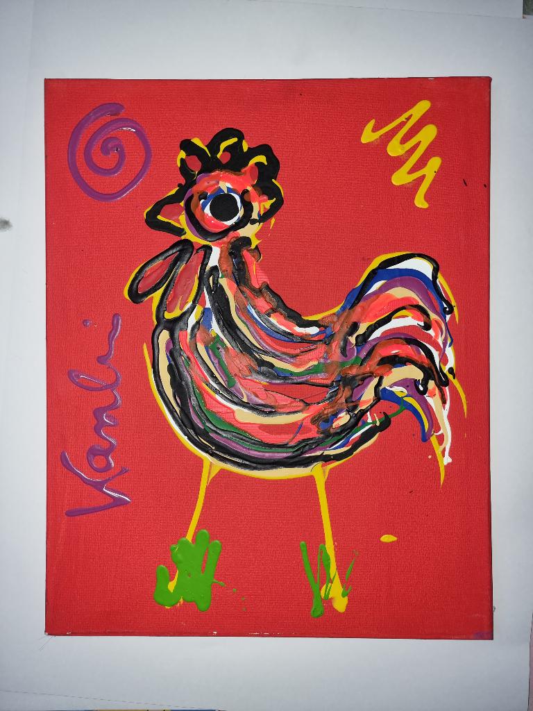 Origineel Jacob kanbier Haantje op doek, Antiek en Kunst, Ophalen