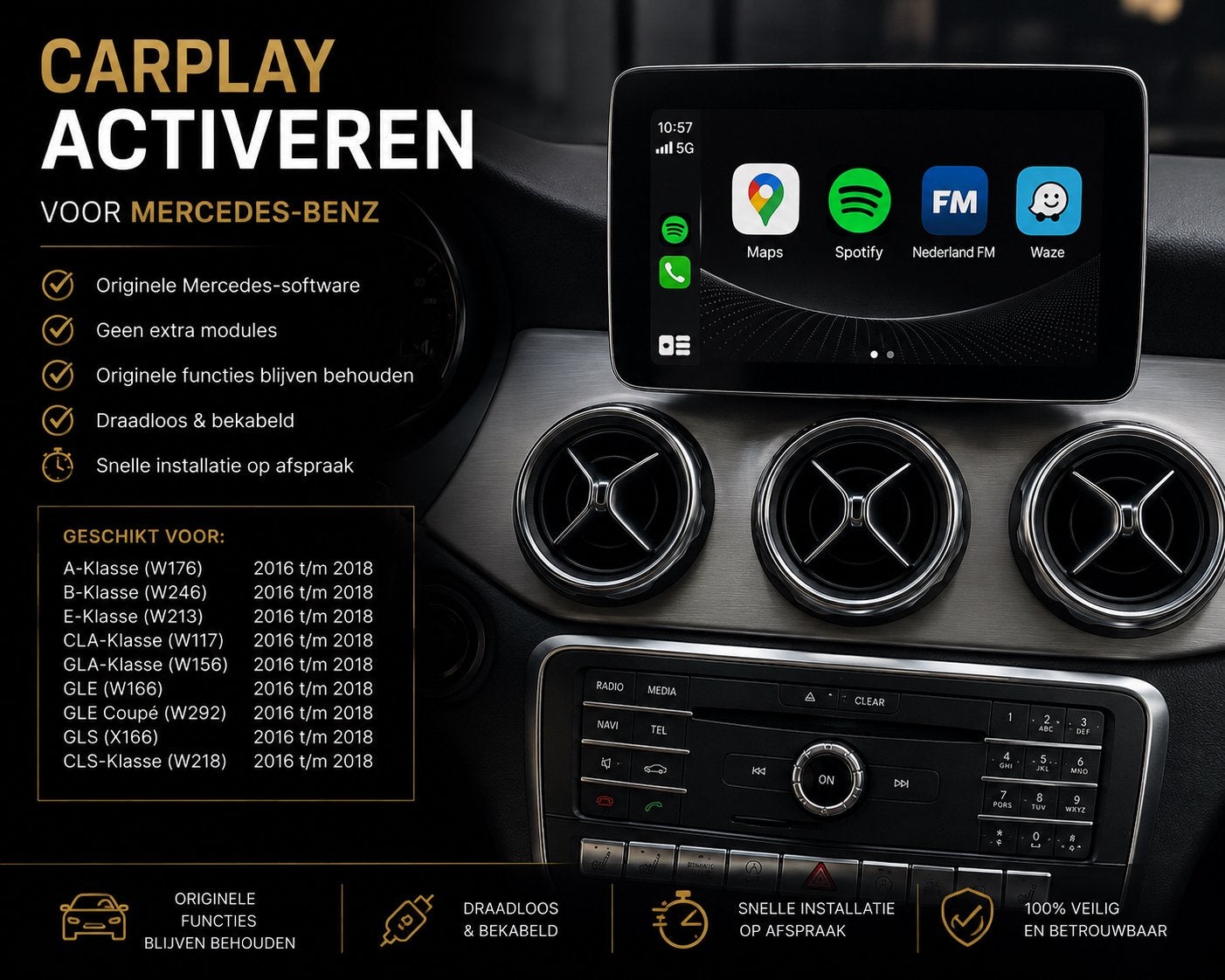 CarPlay & Android Auto Activering Mercedes-Benz (2016-2018), Ophalen, Nieuw, N, B