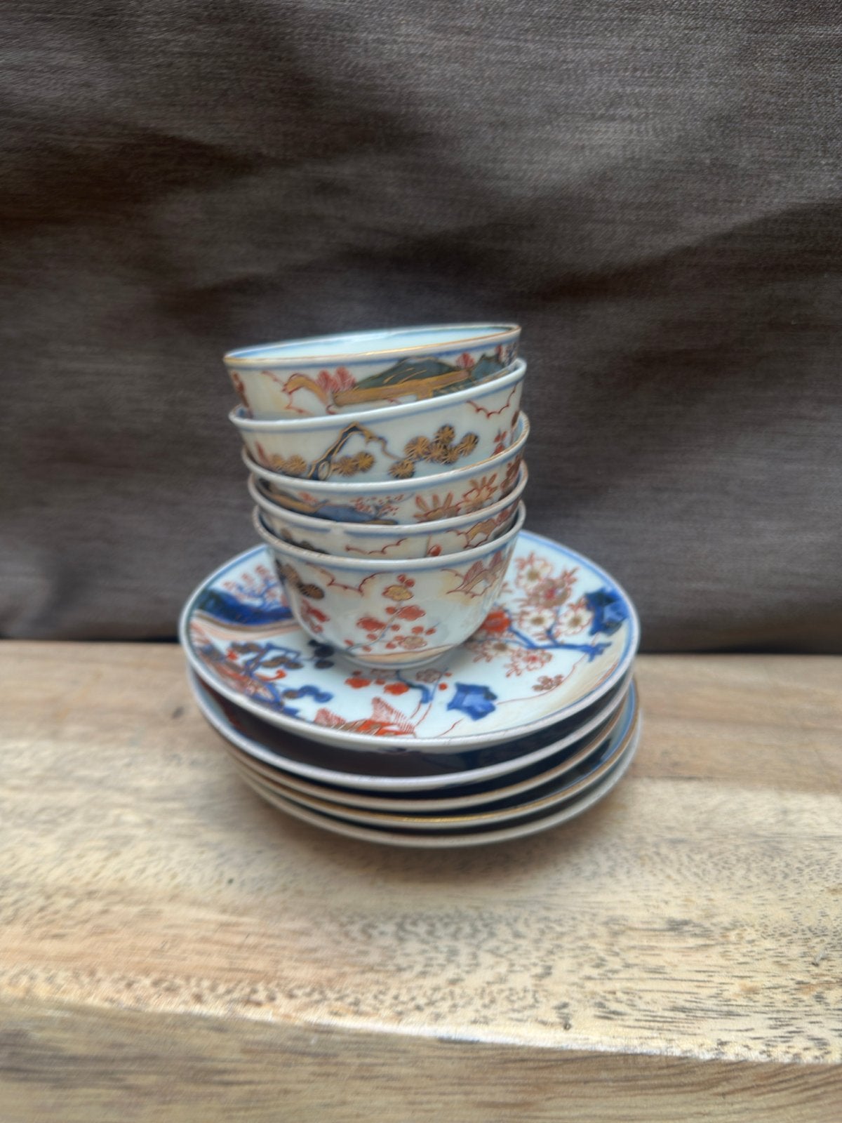 5 Imari theekommetjes & schoteltjes, Japans porselein, Antiek en Kunst, Antiek | Servies los, Ophalen of Verzenden