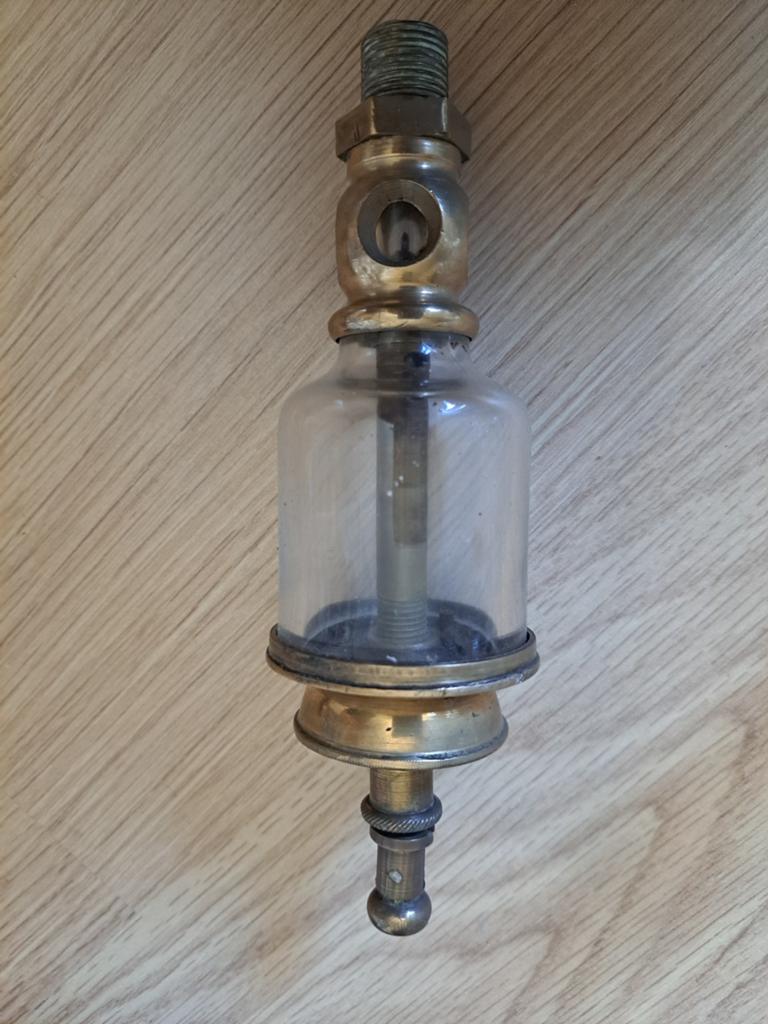 Antiek glas en messing druppelsmeerder, Antiek en Kunst, Ophalen