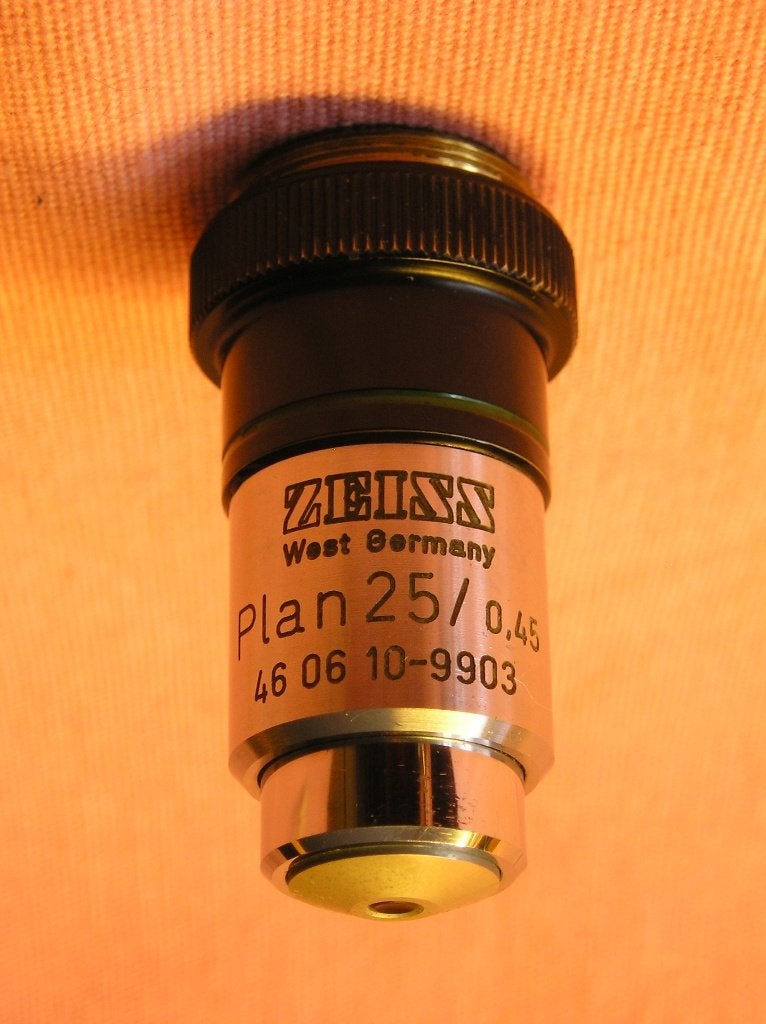 Carl zeiss objectief plan 25x / 0.45 / 160 / 0.17, Verzenden, Zo goed als nieuw, Minder dan 400x, Onderdelen of Toebehoren