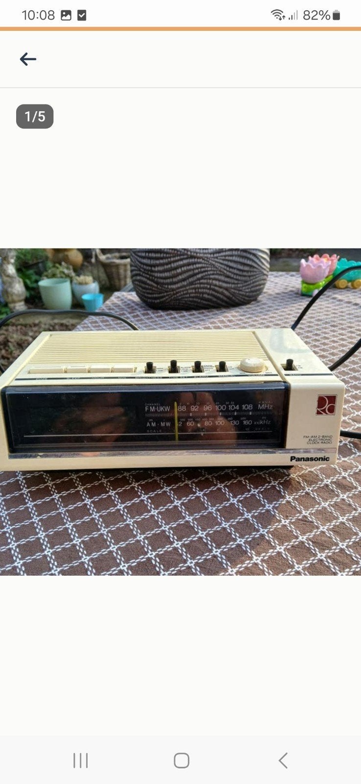 Vintage Panasonic FM-AM 2-Band Clock Radio, Ophalen of Verzenden, Gebruikt, Radio