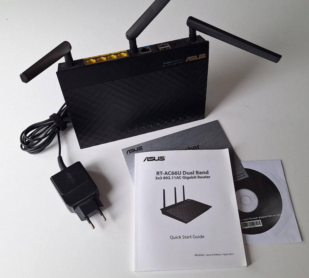 Router - ASUS RT-AC66U Dual Band 3x3 802.11ac, Computers en Software, Routers en Modems, Ophalen of Verzenden, Zo goed als nieuw