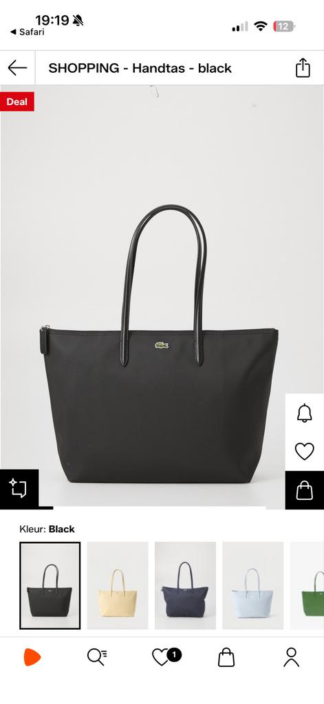 Lacoste Handtas Zwart - Stijlvol en Praktisch, Sieraden, Tassen en Uiterlijk, Tassen | Damestassen, Ophalen of Verzenden, Gebruikt