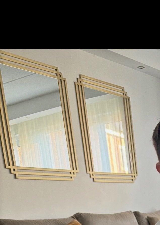 Sierlijke Spiegels (2) met Gouden Rand – Tijdloze Elegantie, Huis en Inrichting, Ophalen, 100 tot 150 cm, Zo goed als nieuw, 75 tot 100 cm
