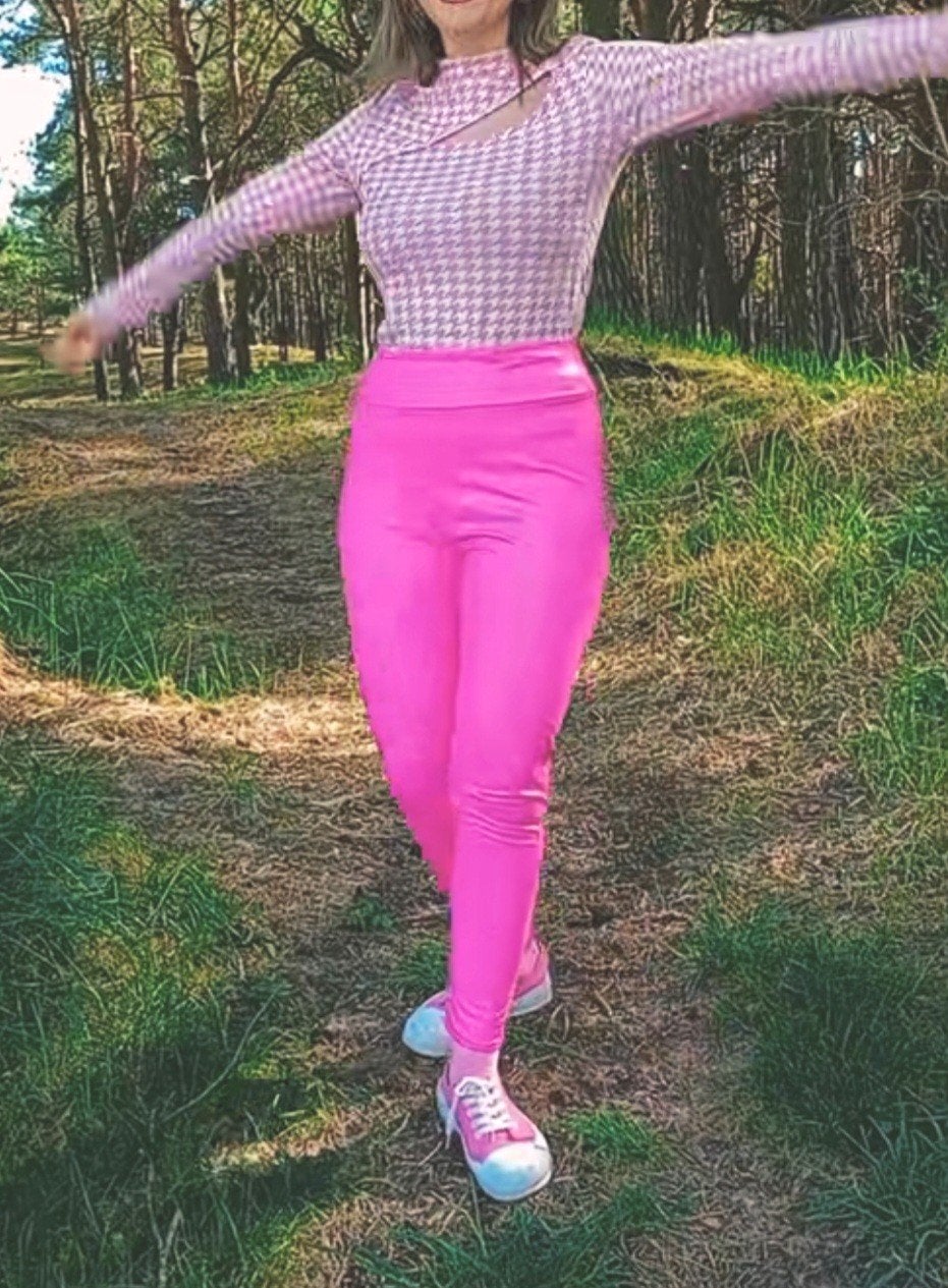 Roze pu leren legging, Verzenden, Maat 46/48 (XL) of groter, Nieuw, Roze