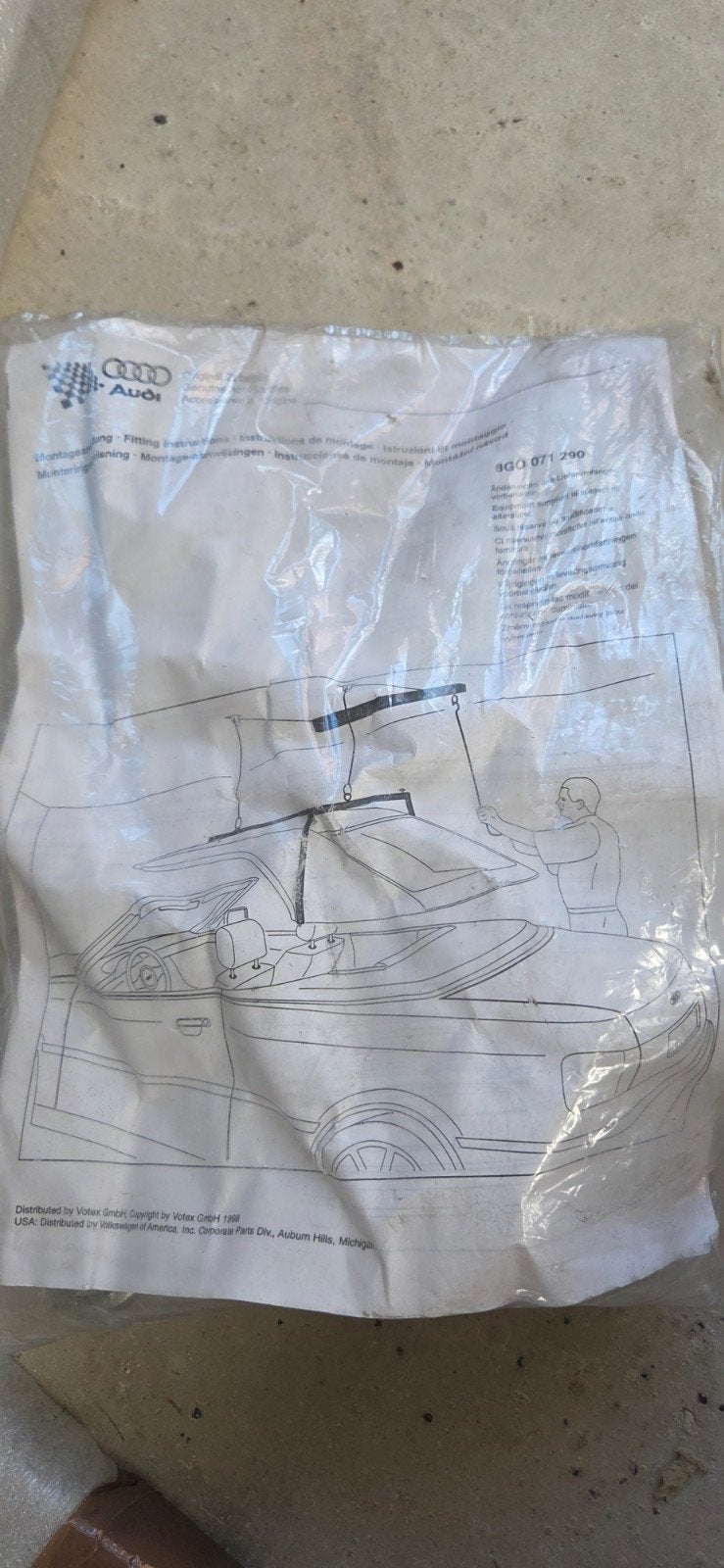 Originele Nos Audi/Votex hardtop plafondlift Audi cabrio 8G, Ophalen of Verzenden