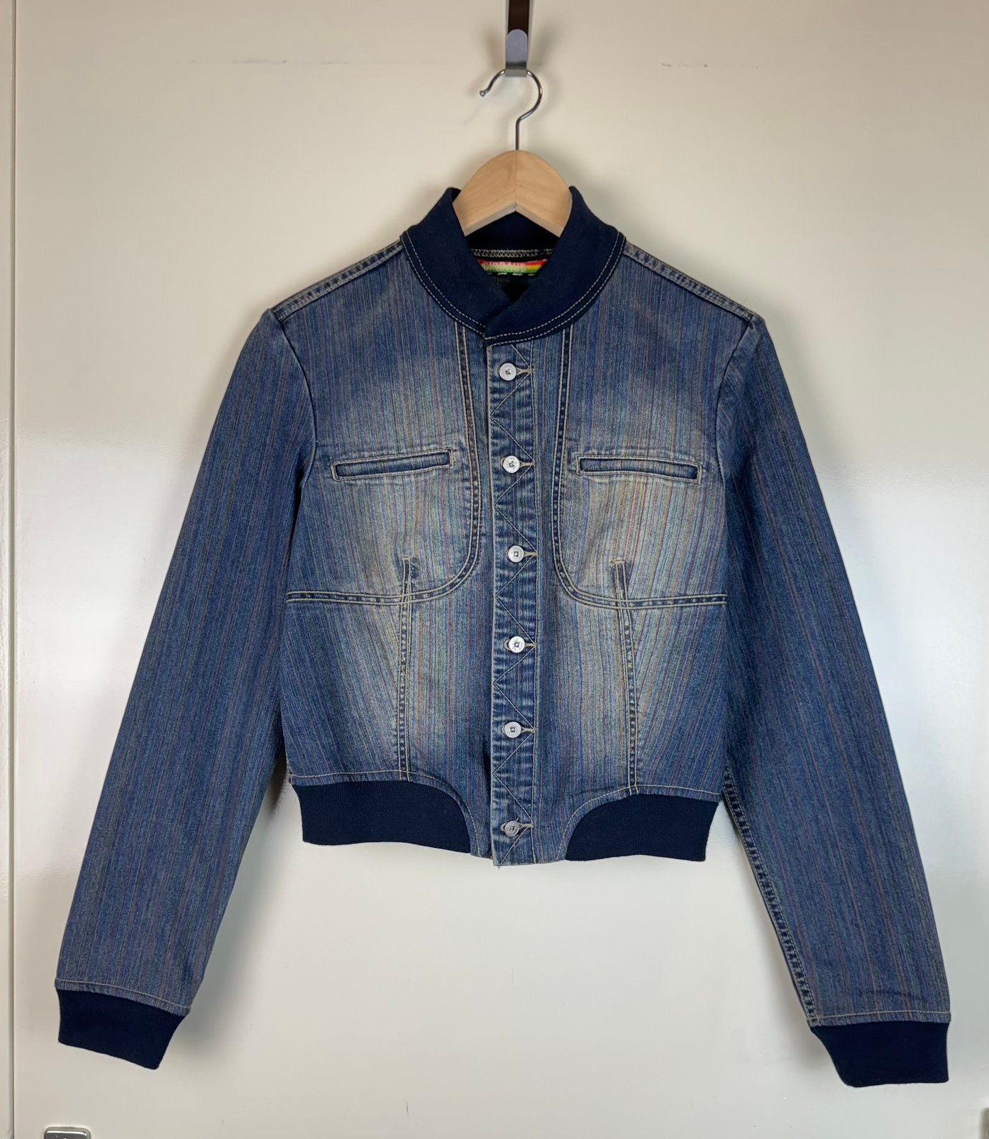 Marithe Francois Girbaud Vintage Y2K Archive Denim Jacket M, Ophalen of Verzenden, Zo goed als nieuw, Maat 38/40 (M), Blauw
