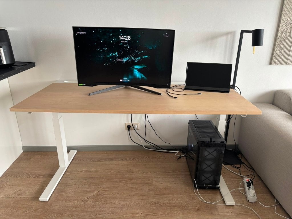 Mittzon Adjustable Desk from Ikea, Ophalen, 160 cm, Hout, Bruin