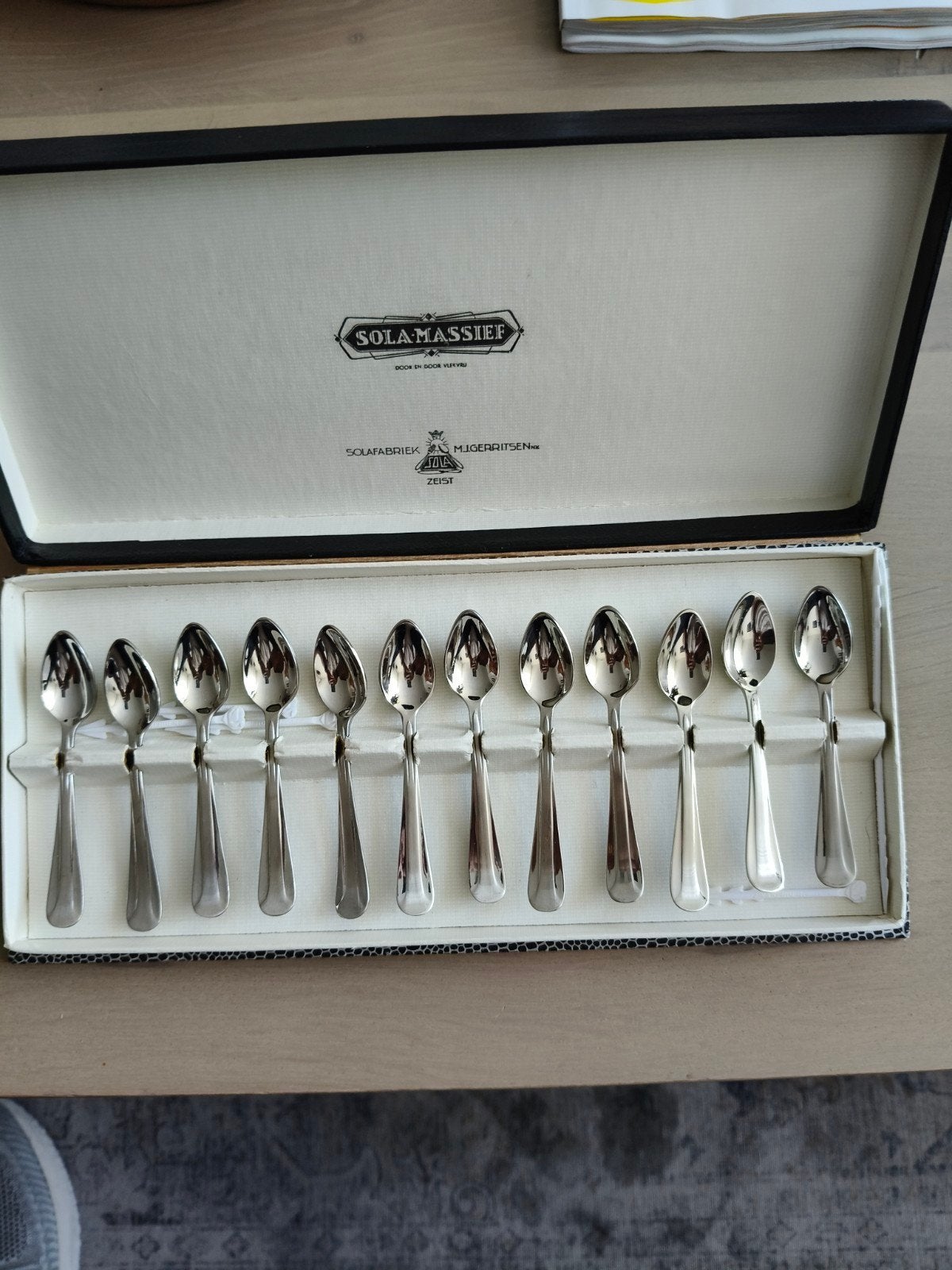 Sola Massief theelepels in originele doos, Ophalen of Verzenden