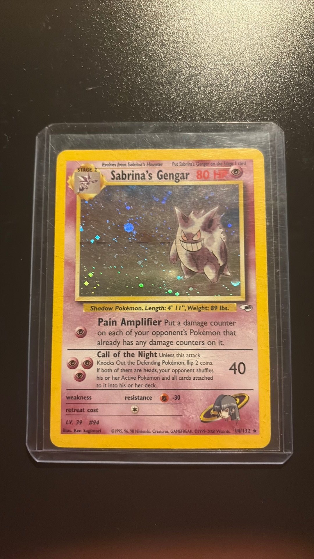 Sabrina’s Gengar holo 1995 14/132, Ophalen of Verzenden, Zo goed als nieuw