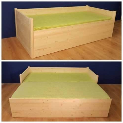 handig 1p-bed met uitschuifmogelijkheid tot 2-persoonsbed, 85 tot 100 cm, Nieuw, Ophalen of Verzenden, Matras