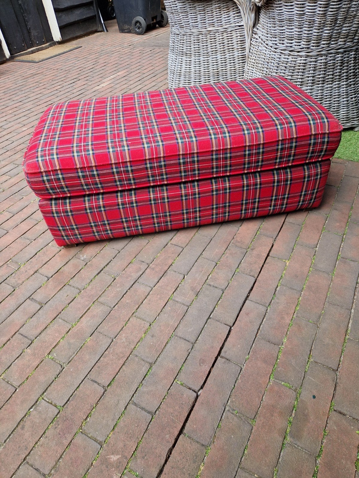 POEF XXL SCHOTSE RUIT, Ophalen, Rechthoekig, 125 cm of meer, 125 cm of meer