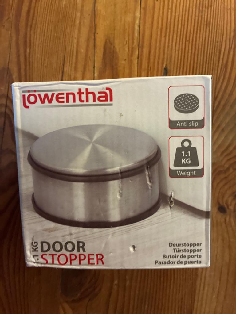 Lowenthal Deurstopper 1.1 KG - RVS met antislip, Ophalen of Verzenden, Zo goed als nieuw, Binnen