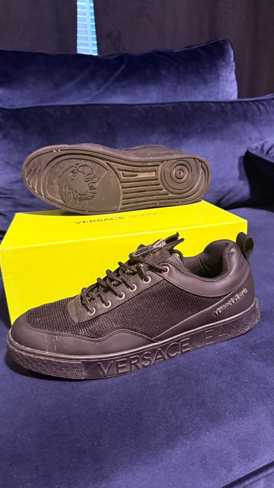 Versace jeans schoenen heren sneakers 44, Ophalen of Verzenden, Zo goed als nieuw, Zwart