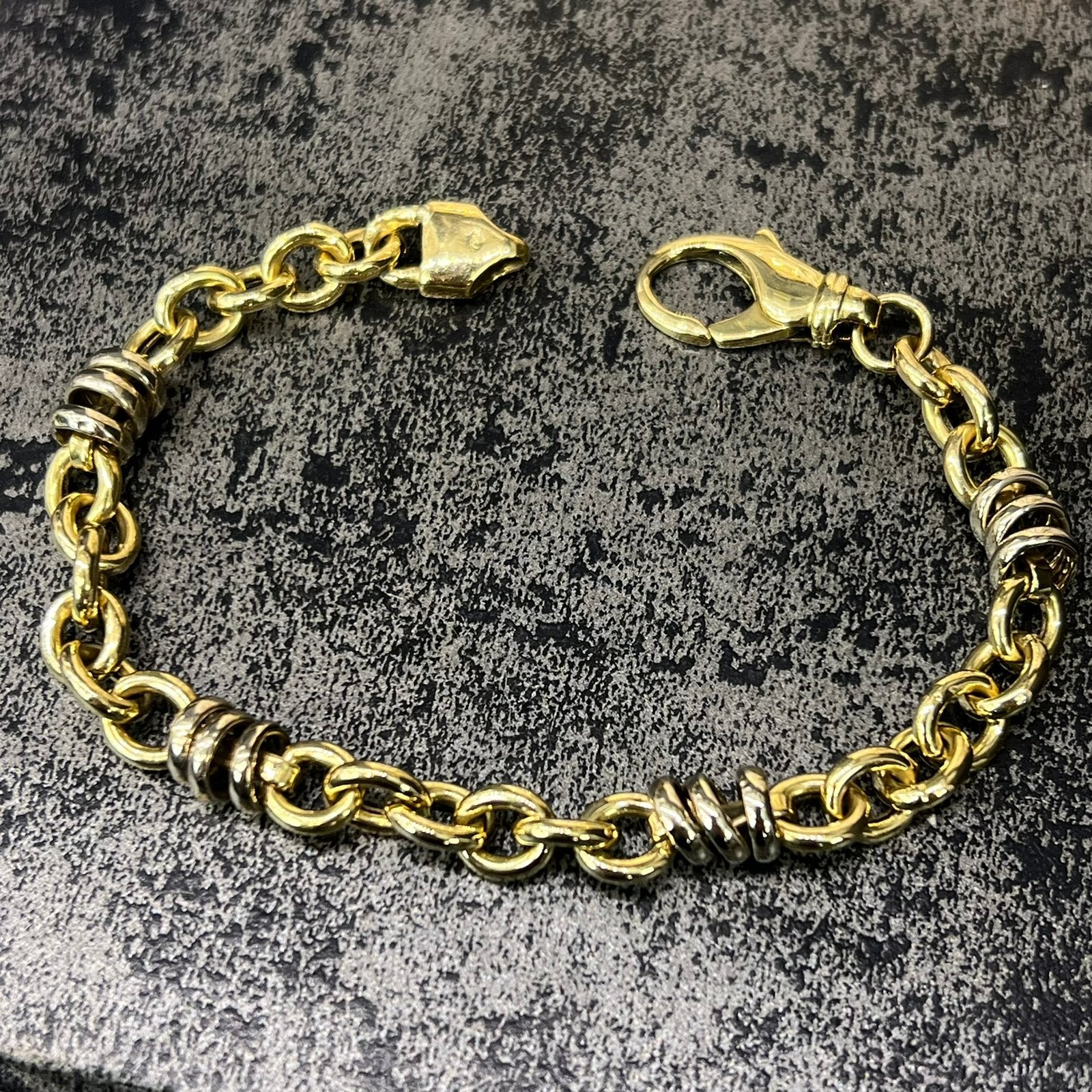 18k gouden armband massief schakel monte carlo, Ophalen of Verzenden, Nieuw, Goud