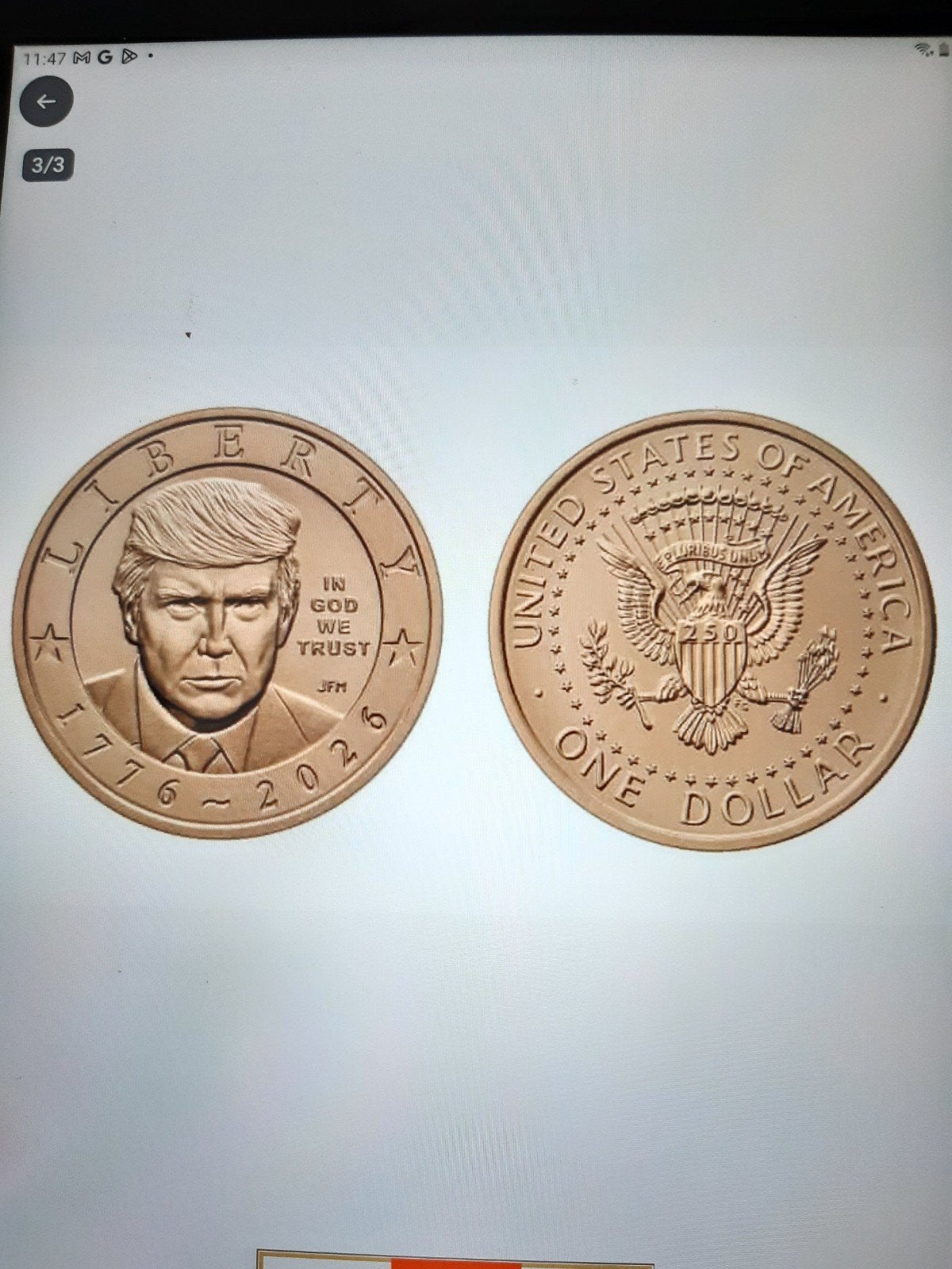 dollar 2026p usa unc Trump kk, Ophalen of Verzenden, Noord-Amerika