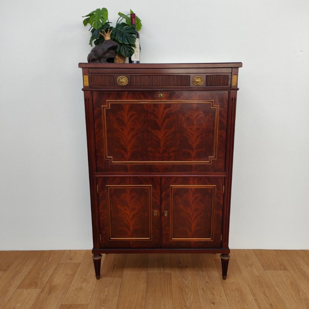 Vintage Secretaire bureau wandkast Empire-stijl Mahoniehout, Valkenswaard, Gebruikt, Info@flashbackfurniture.nl, Flashback Furniture