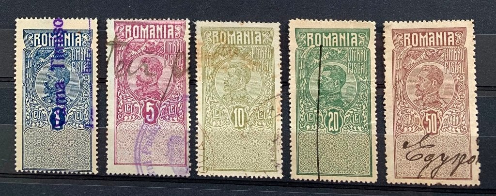 Roemenie Romania belasting fiscaal 3 foto's, Verzenden, Overige landen, Gestempeld