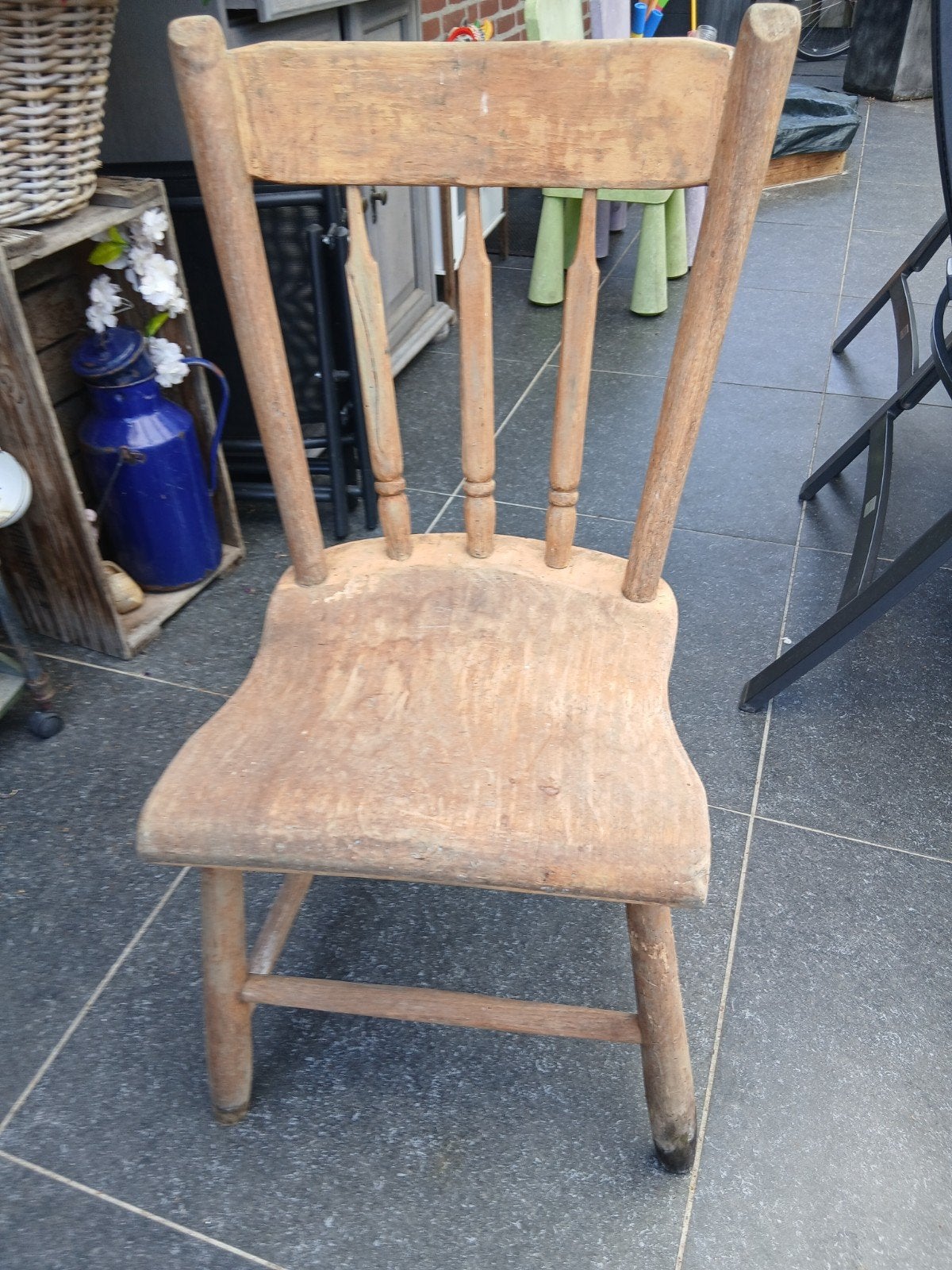 Oude vintage houten stoel - opknapper, Antiek en Kunst, Antiek | Meubels | Stoelen en Banken, Ophalen of Verzenden