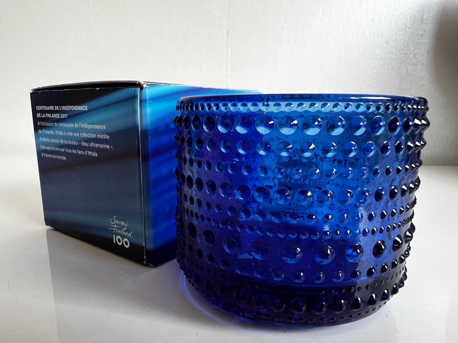 Iittala Kastehelmi Waxinelichthouder Ultramarine Blue 2017, Waxinelichthouder, Nieuw, Ophalen of Verzenden, Glas