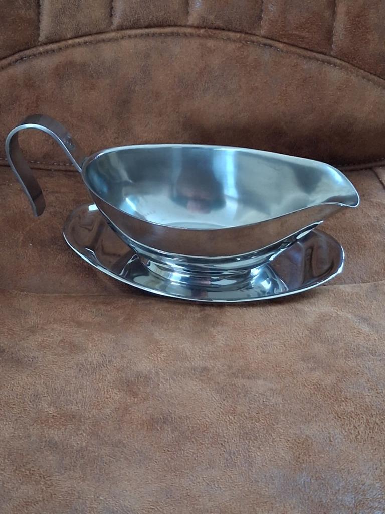 Vintage InoxBeck RVS Sauskom / Juskom – Made in Italy, Overige materialen, Gebruikt, Ophalen of Verzenden, Kom(men)