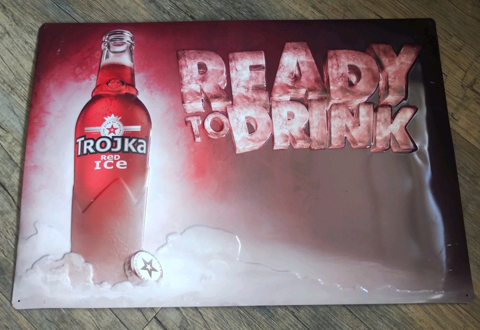 Trojka Vodka reclamebord, Ophalen of Verzenden, Gebruikt, Reclamebord