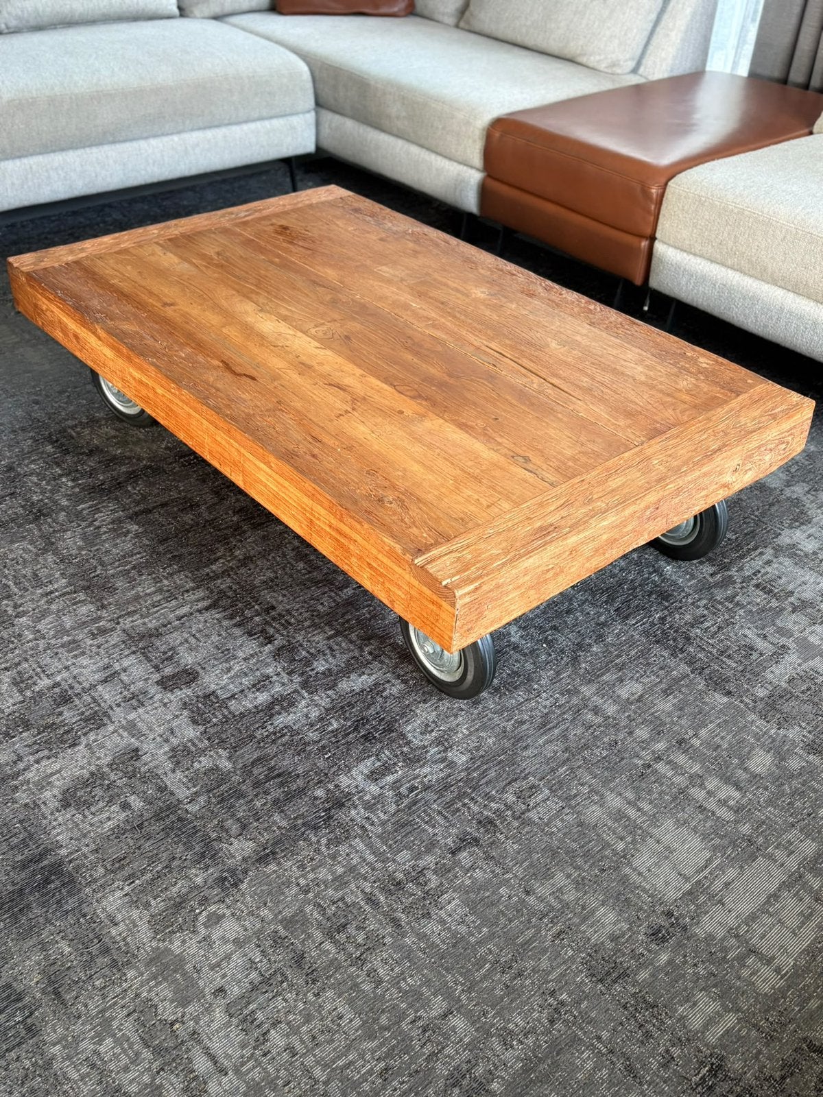 Te koop: Teakhouten salontafel, Ophalen, 100 tot 150 cm, 50 tot 100 cm, Zo goed als nieuw