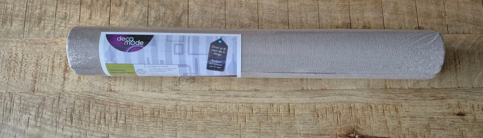 1 rol vliesbehang taupe - Basic Cotton, Huis en Inrichting, Stoffering | Behang, Bruin, Structuur, Ophalen of Verzenden, Vliesbehang