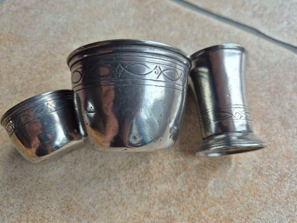 Zilvertin Marinoni 3 items, Antiek en Kunst, Ophalen of Verzenden