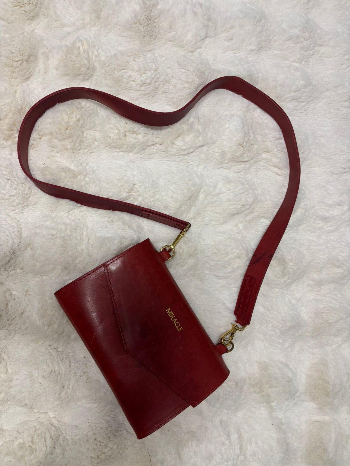 Rooie leren tas, Sieraden, Tassen en Uiterlijk, Ophalen of Verzenden, Gebruikt, Rood