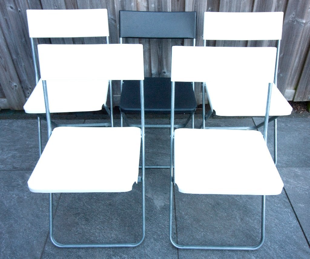 IKEA klapstoel GUNDE, Huis en Inrichting, Stoelen, Ophalen, Gebruikt, Wit, Lichte klapstoel, kunststof zitting en rugleuning