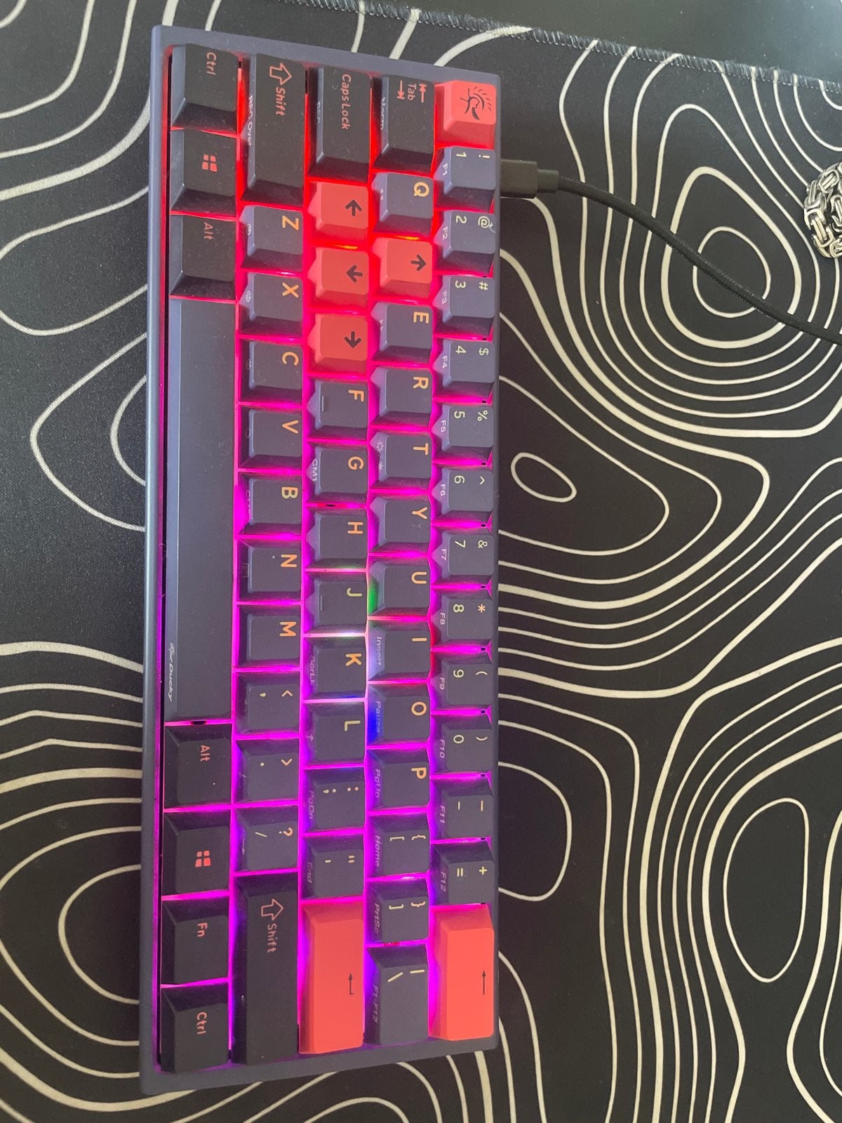 Ducky One 2 Mini met Silent Red switches, Computers en Software, Toetsenborden, Ophalen of Verzenden, Zo goed als nieuw, Bedraad