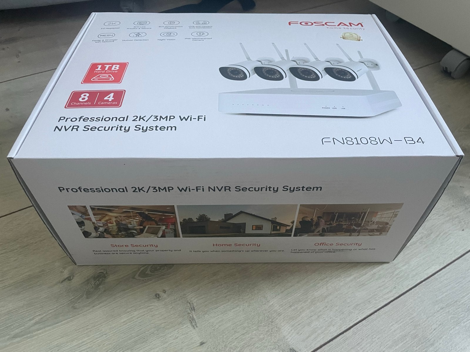Foscam FN8108W-B4 2K/3MP Wi-Fi NVR Beveiligingssysteem, Ophalen, Nieuw, Buitencamera