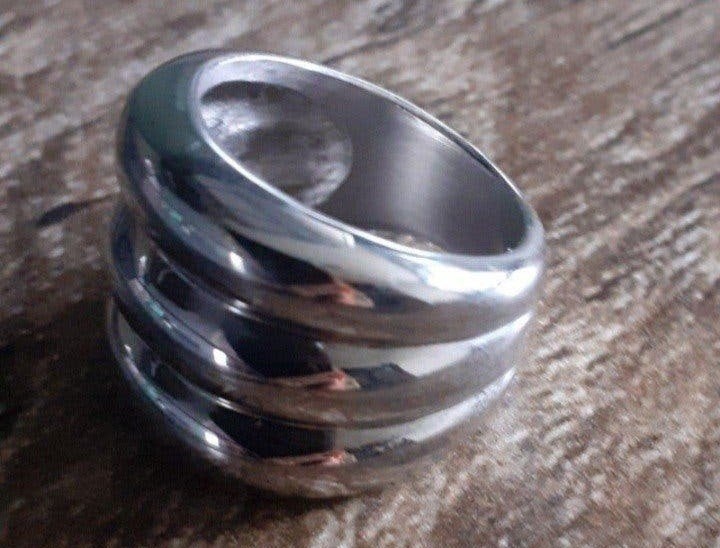 5 ringen  3 stalen en 2 zilveren, Ophalen of Verzenden, Zilver, Zilver