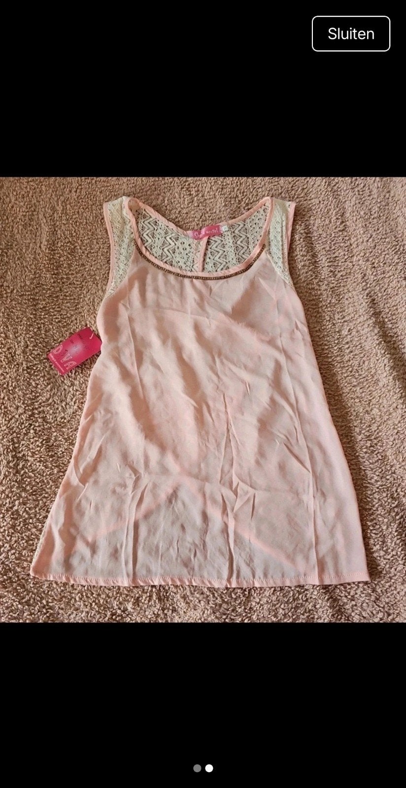 Roze top met kant en open rug - Diva, Maat 38/40 (M), Nieuw, Ophalen of Verzenden, Roze