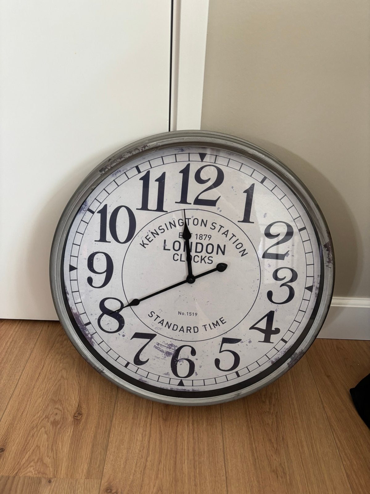 Mooie industriele klok 50 cm, Huis en Inrichting, Woonaccessoires | Klokken, Ophalen, Zo goed als nieuw, Wandklok