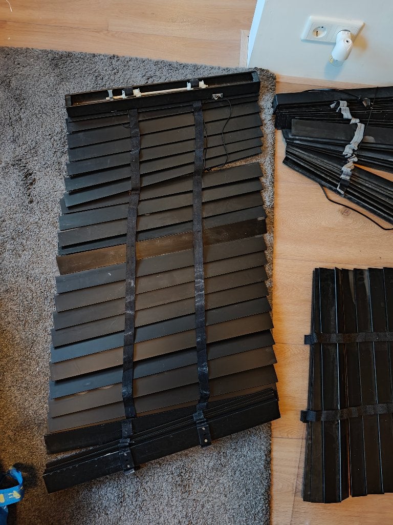 3 X horizontale houten jaloezie mat zwart (947) 60 x 130 cm, Ophalen, Jaloezie, Gebruikt, Zwart