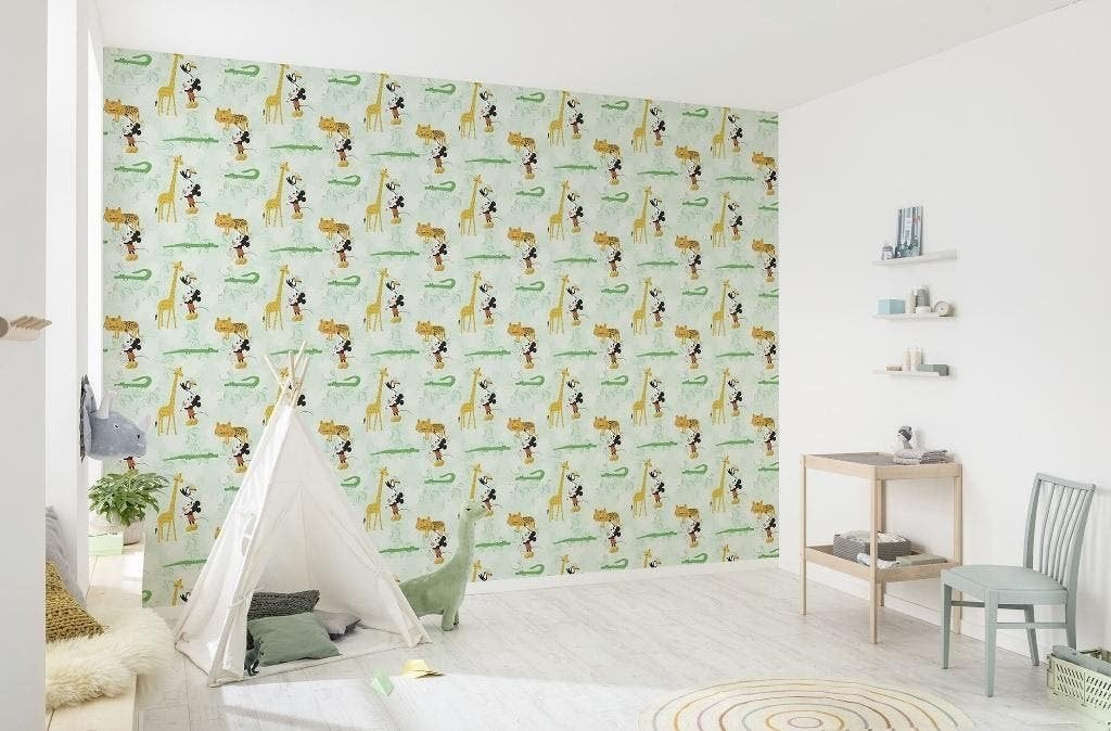 Mickey Mouse Vlies Behangrol - 1005x53 cm - Zoo Jungle Kamer, Verzenden, Nvt, Komar, Nvt
