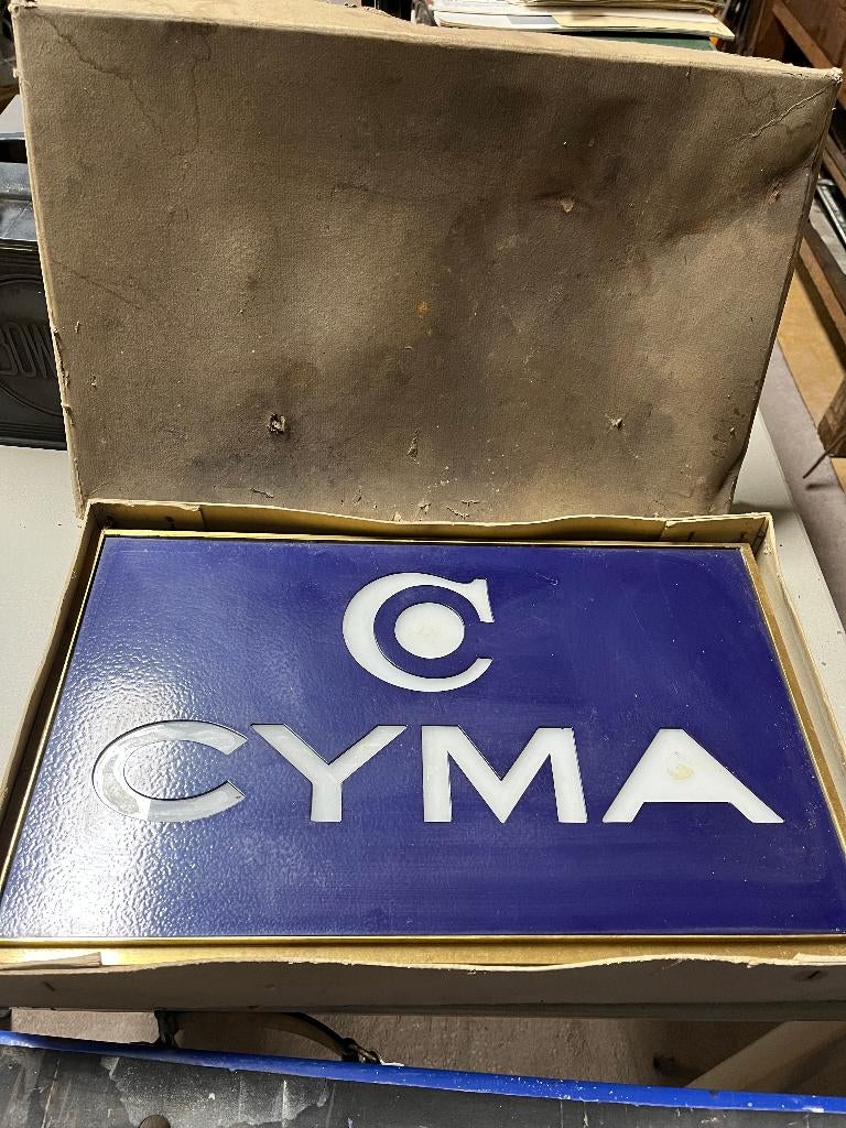 Cyma reclame lichtbak, Ophalen of Verzenden, Gebruikt, Lichtbak of (neon) lamp