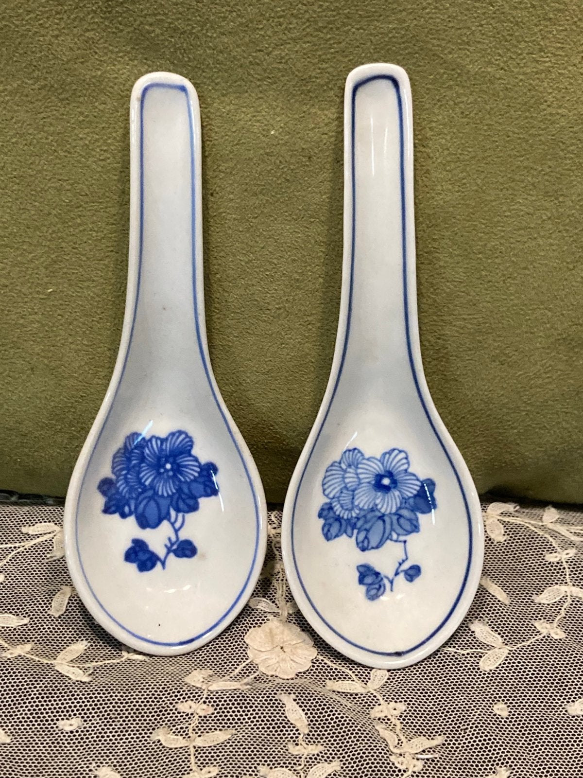 Chinese rijst lepel blauwe bloem (020525), Ophalen of Verzenden, Zo goed als nieuw, Overige stijlen