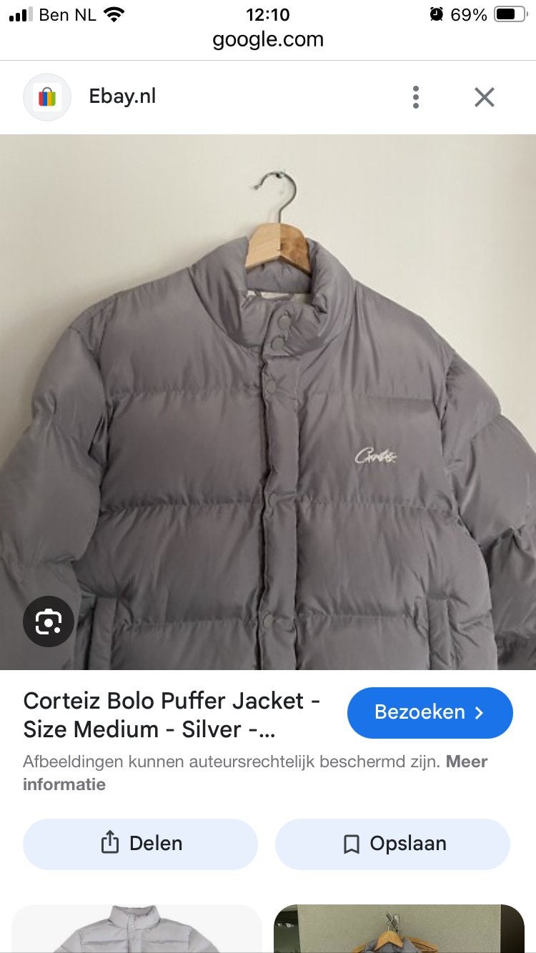 Corteiz bolo puffer jas grijs, Ophalen of Verzenden, Zo goed als nieuw, Grijs