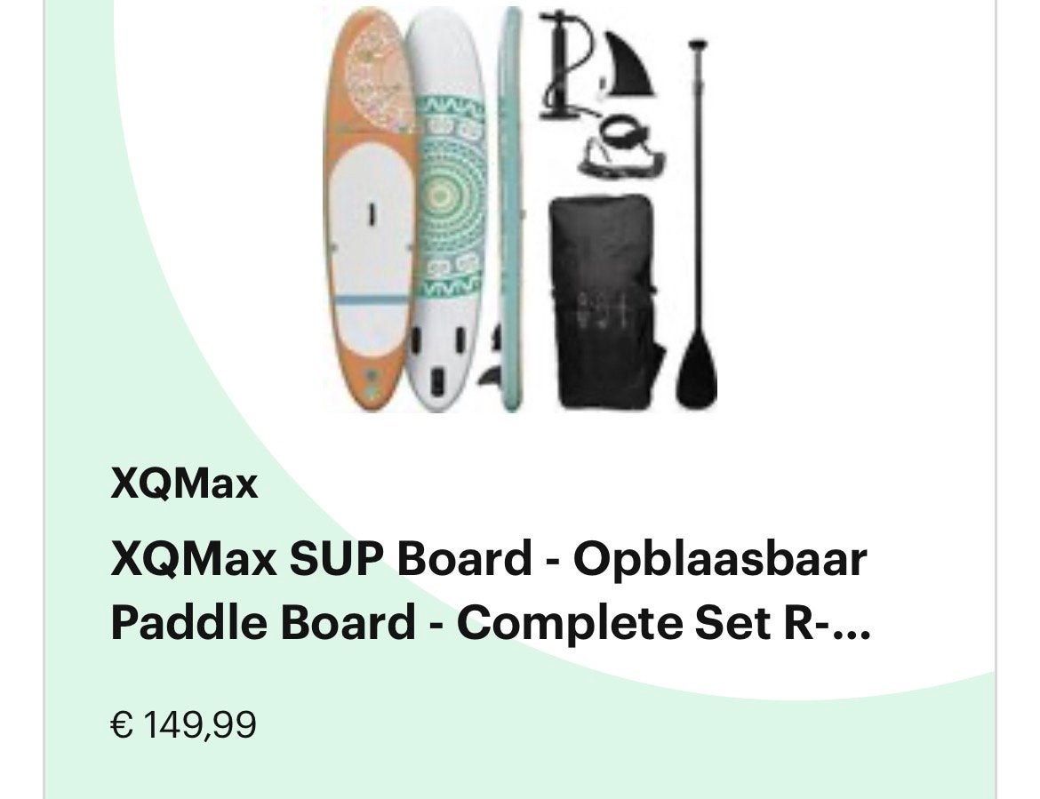 XQMax SUP Board - Opblaasbaar Paddle Board - Complete Set, Ophalen of Verzenden, Gebruikt, SUP-boards