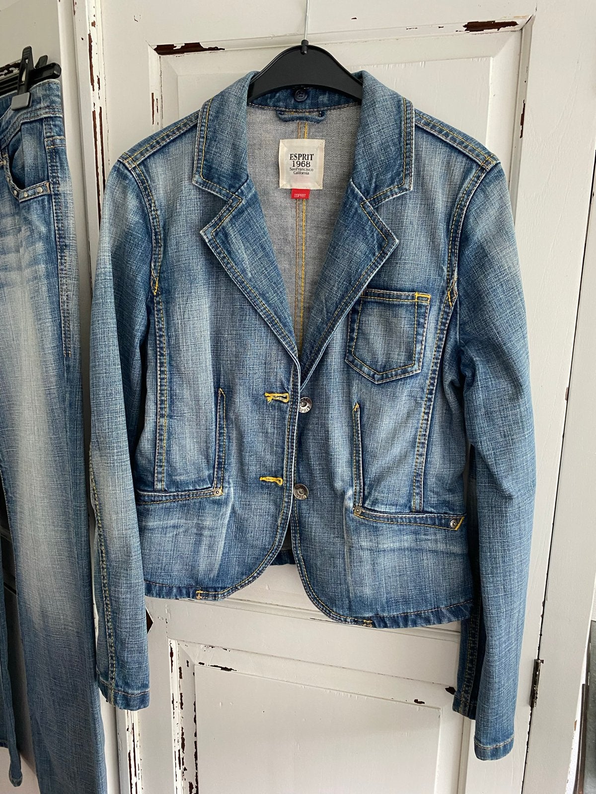 Esprit 1968 spijkerjasje en broek set - Maat L, Maat 38/40 (M), Blauw, Ophalen of Verzenden, Zo goed als nieuw