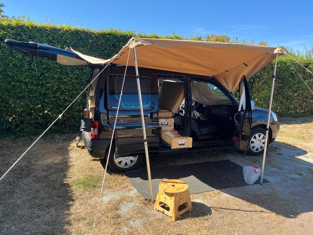 Micro Camper Citroën Berlingo 1.4 I 2008 Zwart, Buscamper of Camperbus, Tot en met 2, Handgeschakeld, Particulier