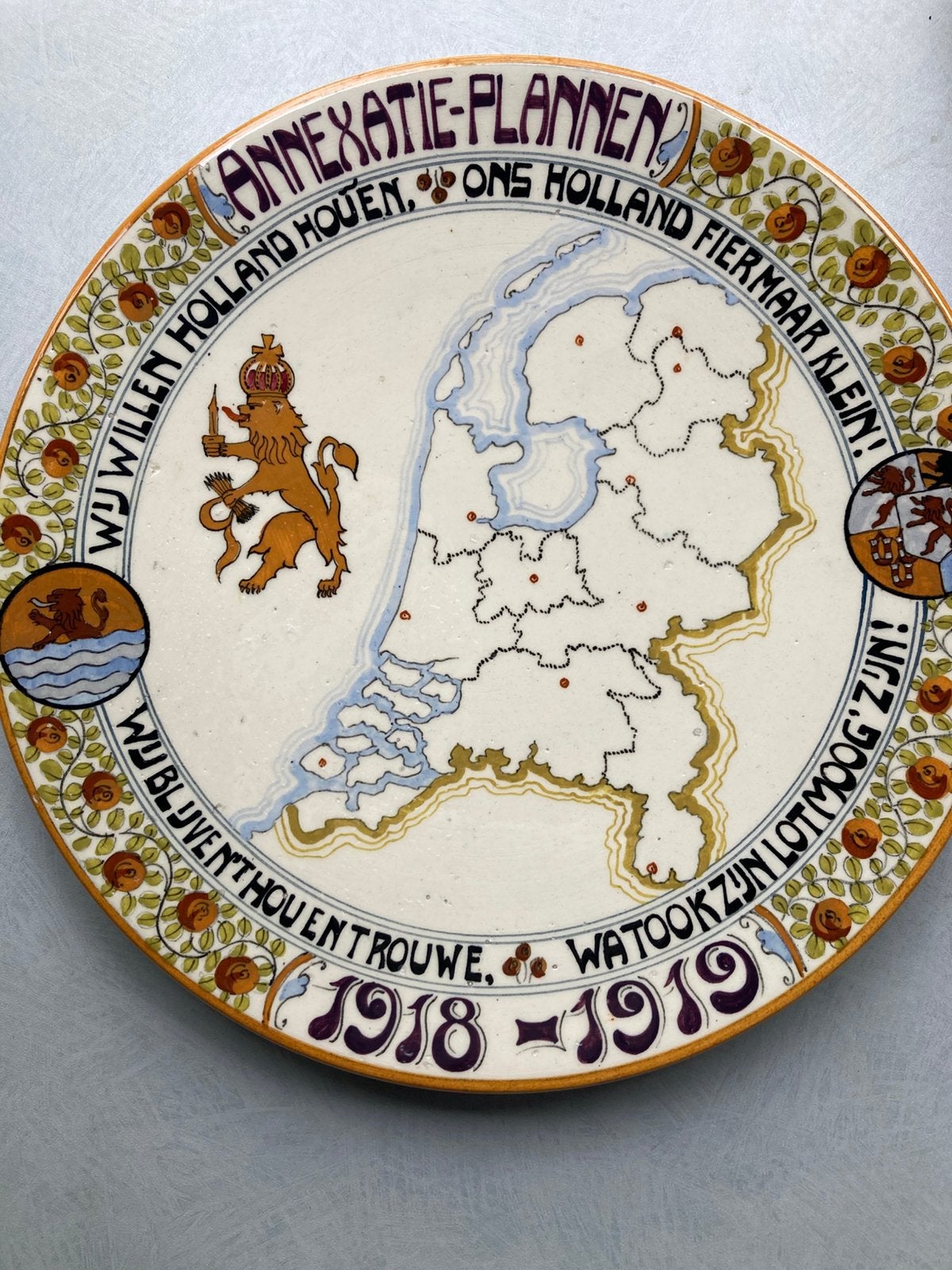 Antiek Herinneringsbord 1918 1919 Annexatie Ivora Gouda, Antiek en Kunst, Ophalen