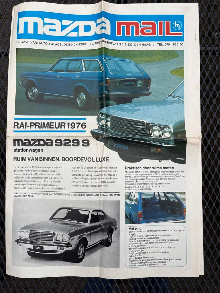 Oude Mazda folders - Mazda Mail 1976, Boeken, Auto's | Folders en Tijdschriften, Ophalen of Verzenden, Gelezen, Mazda