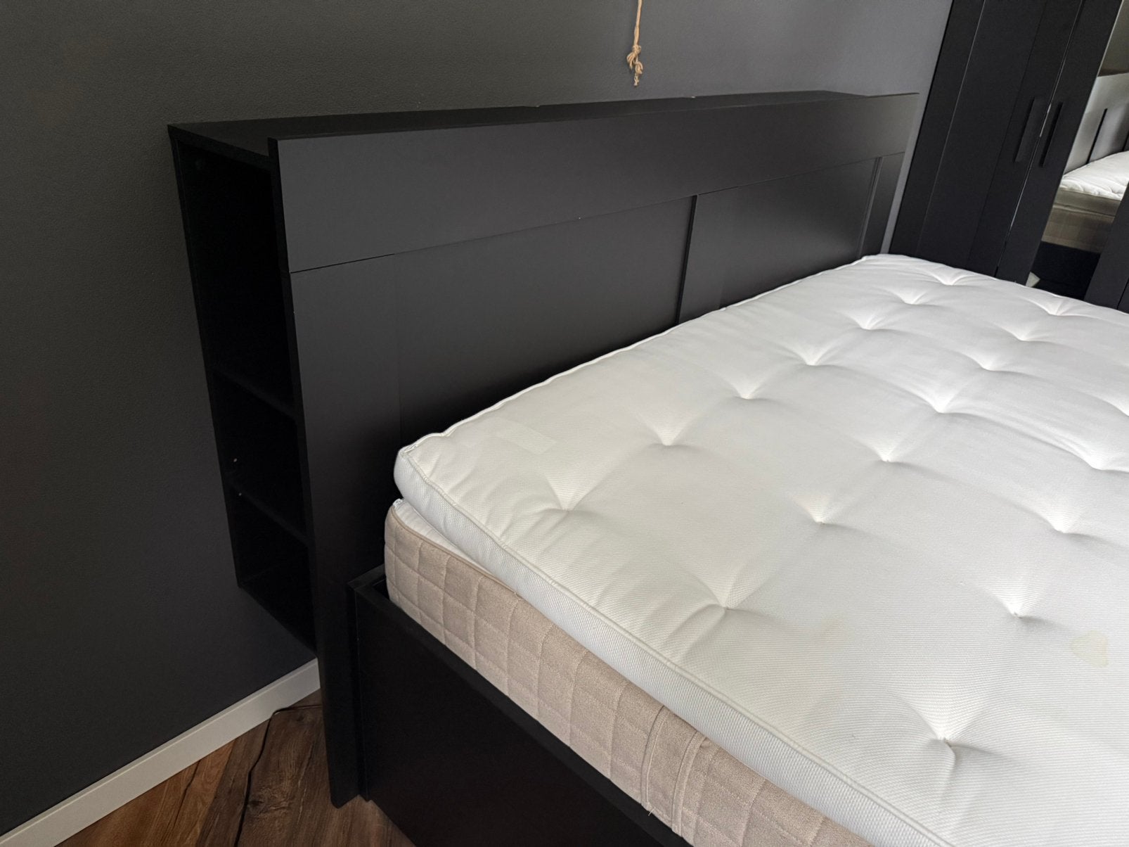 Ikea Brimnes bed180 breed compeet., Ophalen, Zo goed als nieuw, Tweepersoons, 180 cm