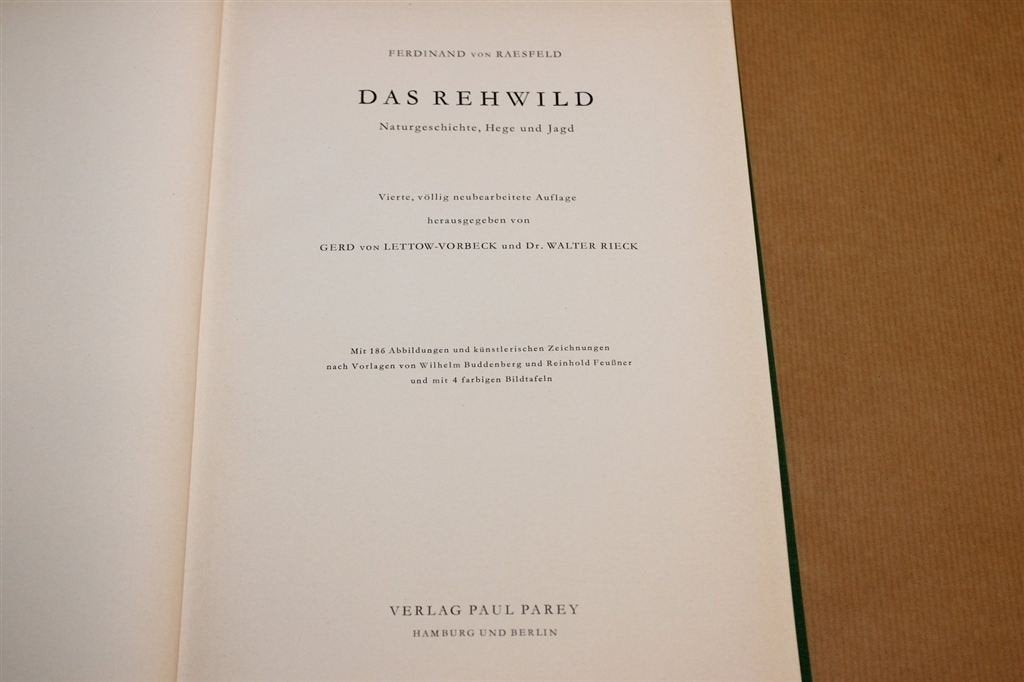 Das Rehwild — Naturgeschichte, Hege und Jagd Vintage 1960, Ophalen of Verzenden, Gelezen