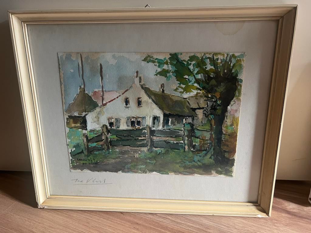 Aquarel Adriaan Terhell “de vlist”, Antiek en Kunst, Ophalen